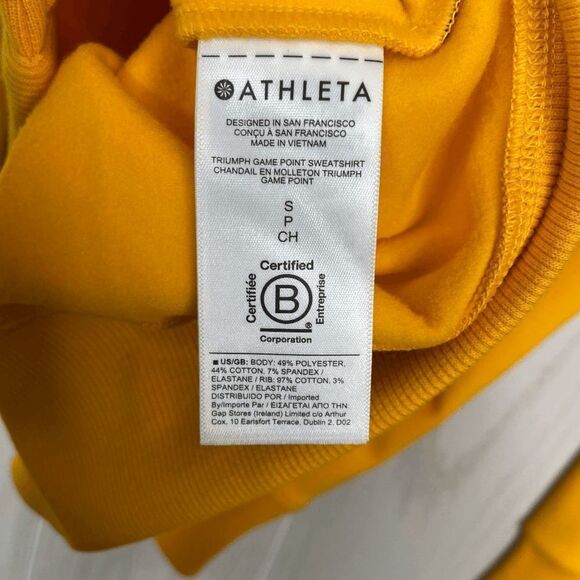 Athleta Triumph Game Point Sweatshirt Yellow Size Small - Picture 9 of 9